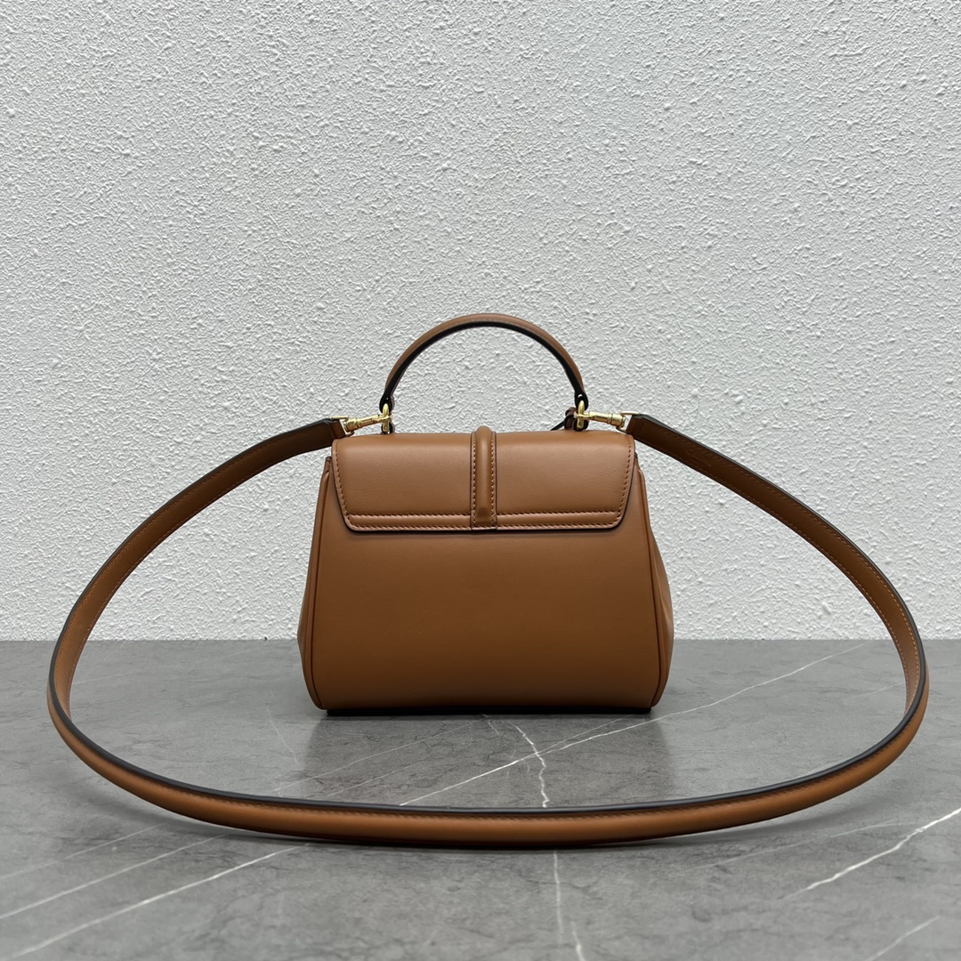 Celine Mini 16 Satinated Calfskin Handbag Shoulder Bag Brown 197983